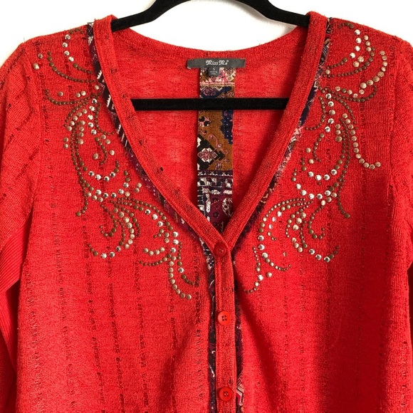 MISS ME Burnt Orange Back Paneled Cardigan… - Picture 4 of 8